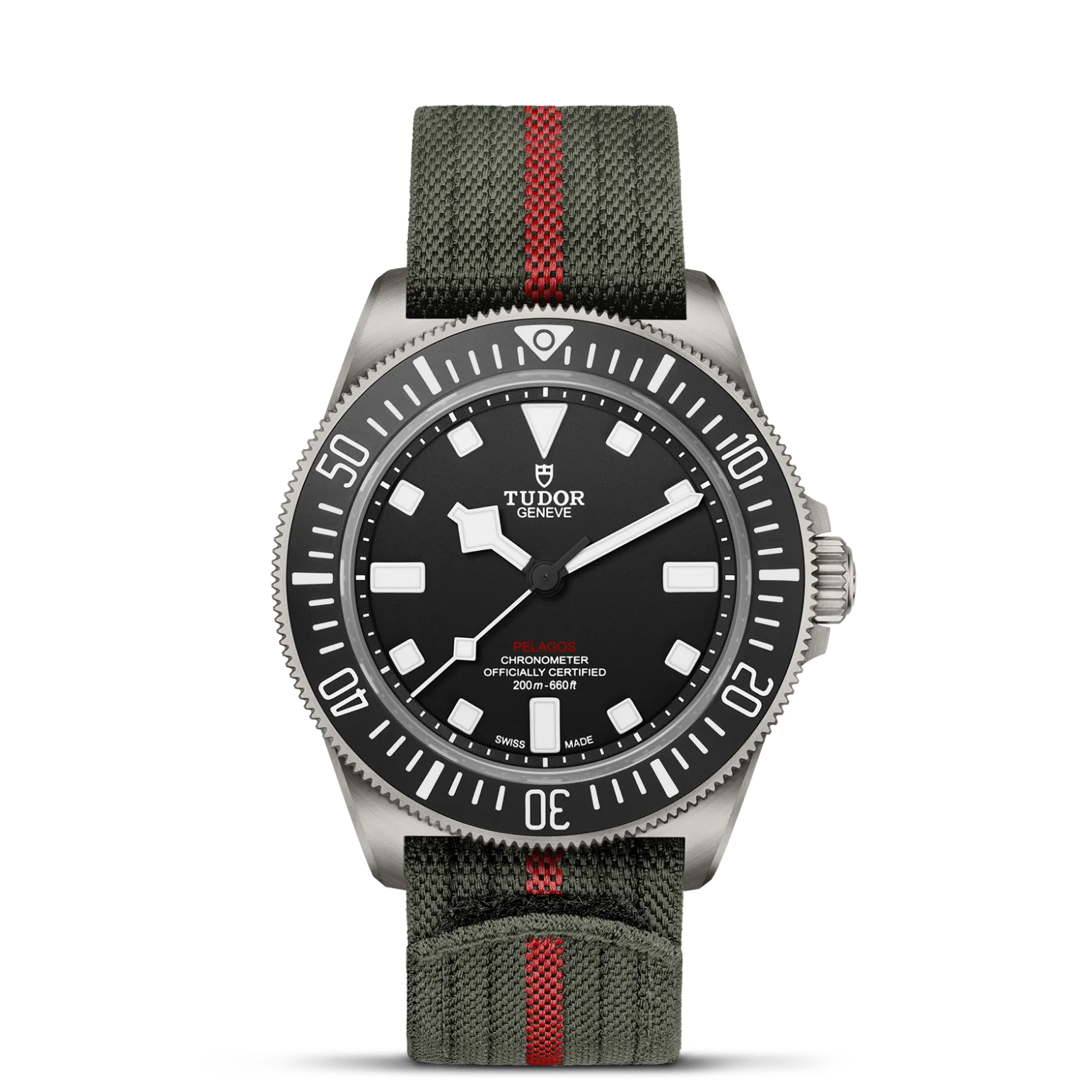 Pelagos FXD, con Dial Matte blacky Bisel Unidirectional rotating bezel in titanium with ceramic disc, 60-minute graduation