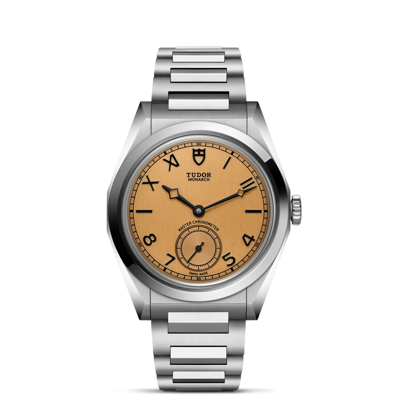 TUDOR Monarch, con Dial Dark champagne-color, with applied hour markersy Bisel Stainless steel bezel with polished and satin finishes