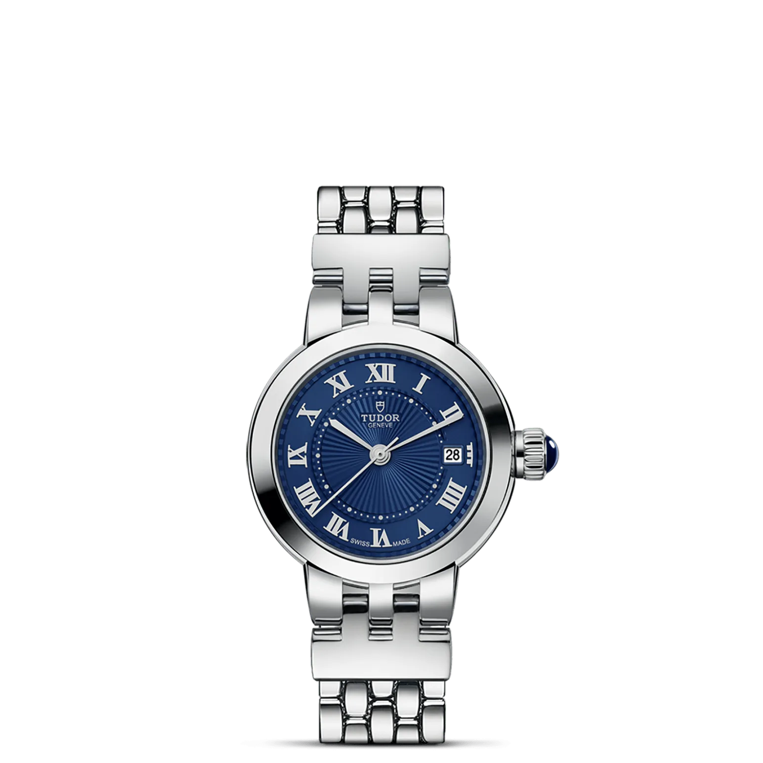 Clair de Rose, con Dial Bluey Bisel Smooth steel bezel with polished finish