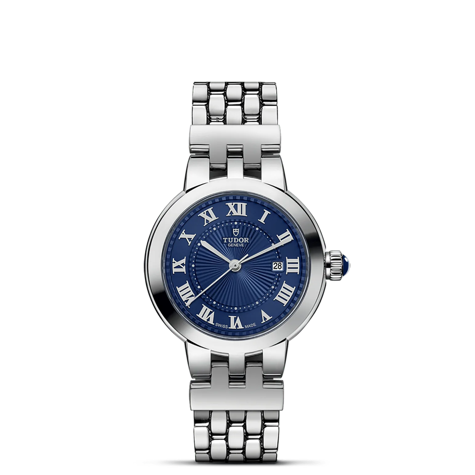 Clair de Rose, con Dial Bluey Bisel Smooth steel bezel with polished finish
