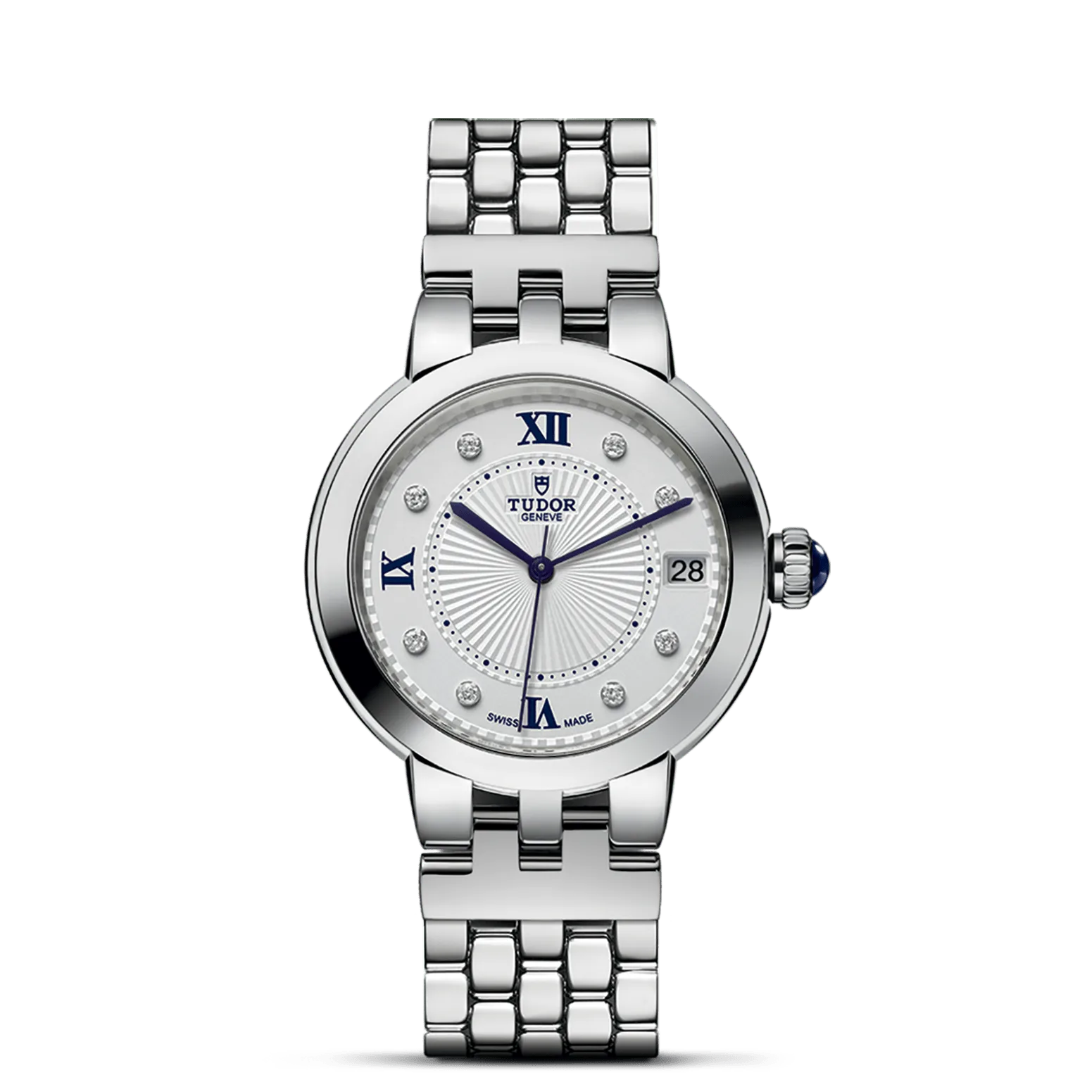 Clair de Rose, con Dial Opaline with 8 diamondsy Bisel Smooth steel bezel with polished finish