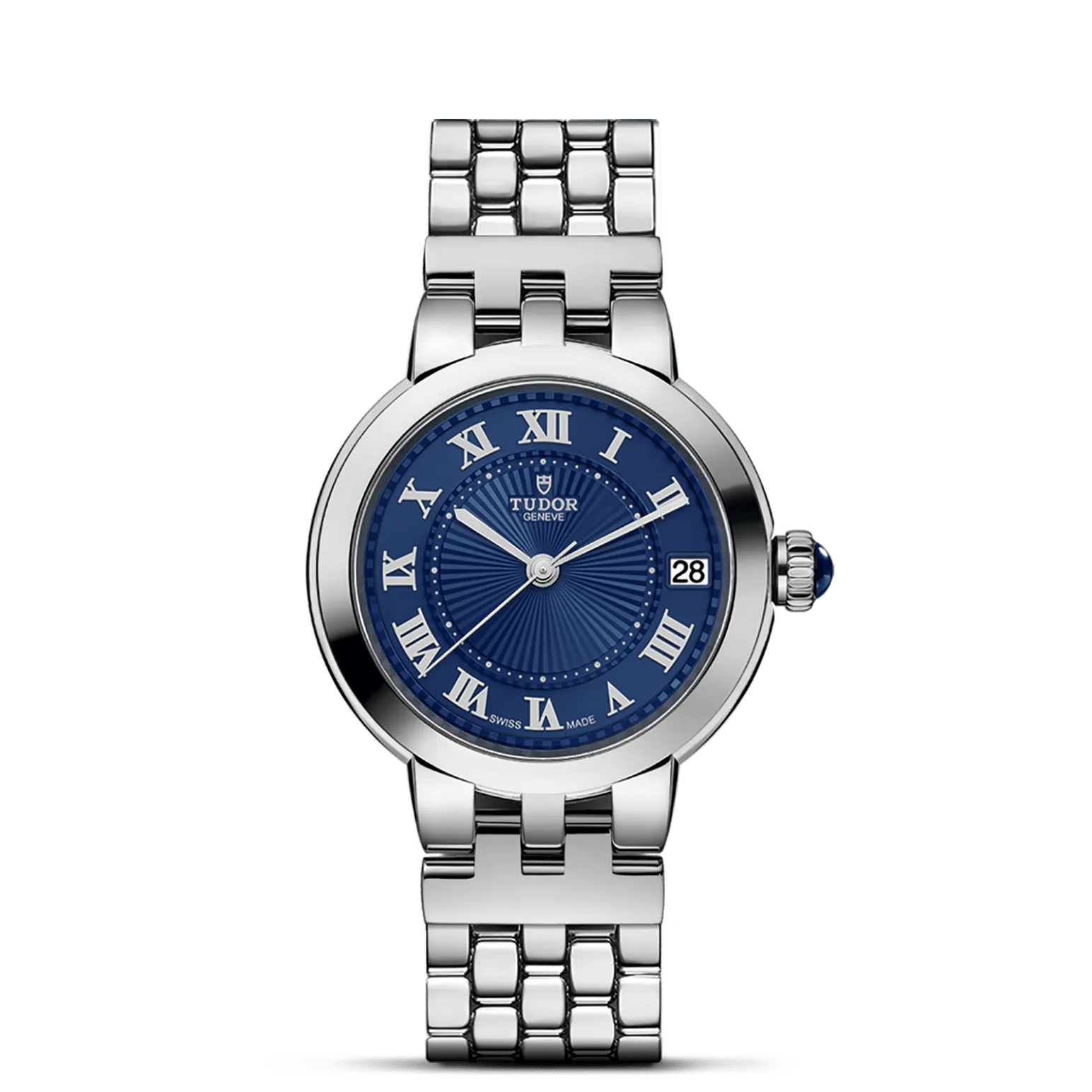 Clair de Rose, con Dial Bluey Bisel Smooth steel bezel with polished finish