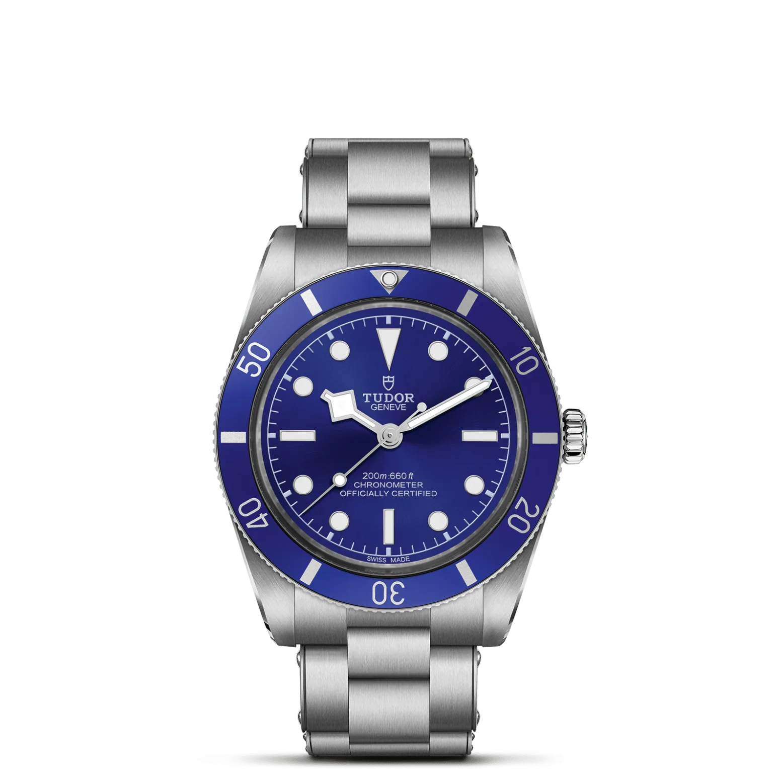 Black Bay 54, con Dial Blue, domed, with applied hour markersy Bisel 60-minute unidirectional bezel in stainless steel with aluminium insert devoid of minute graduations