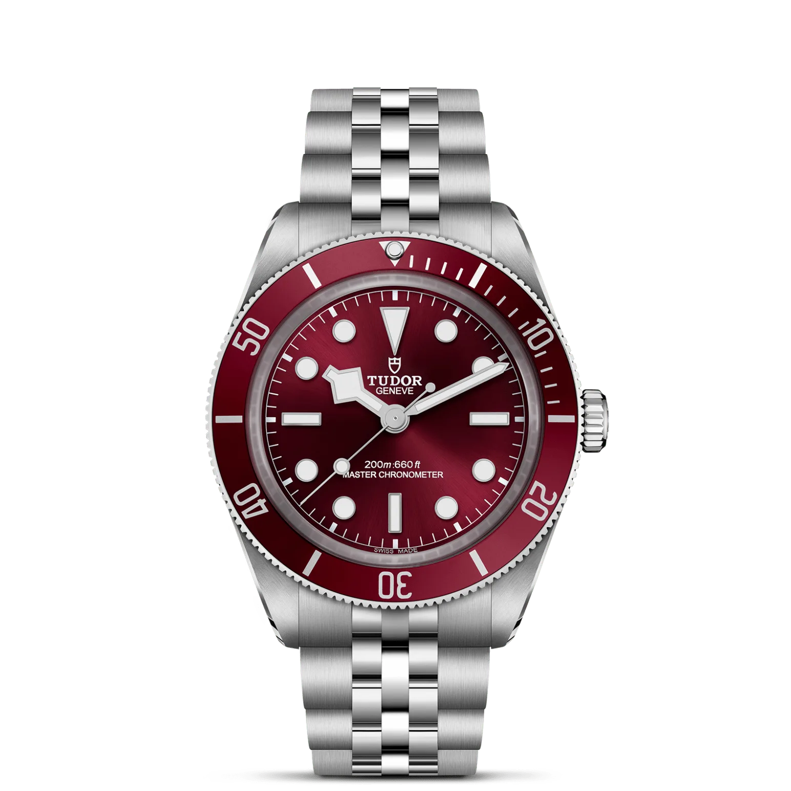 Black Bay 58, con Dial Burgundy, domed, with applied hour markersy Bisel Unidirectional rotatable bezel in stainless steel with anodised aluminium insert