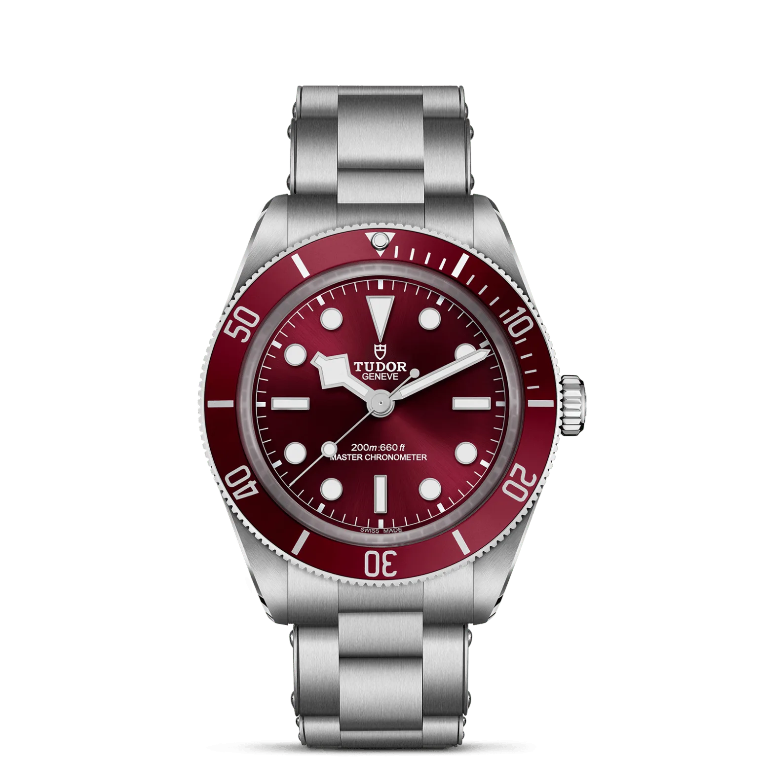 Black Bay 58, con Dial Burgundy, domed, with applied hour markersy Bisel Unidirectional rotatable bezel in stainless steel with anodised aluminium insert