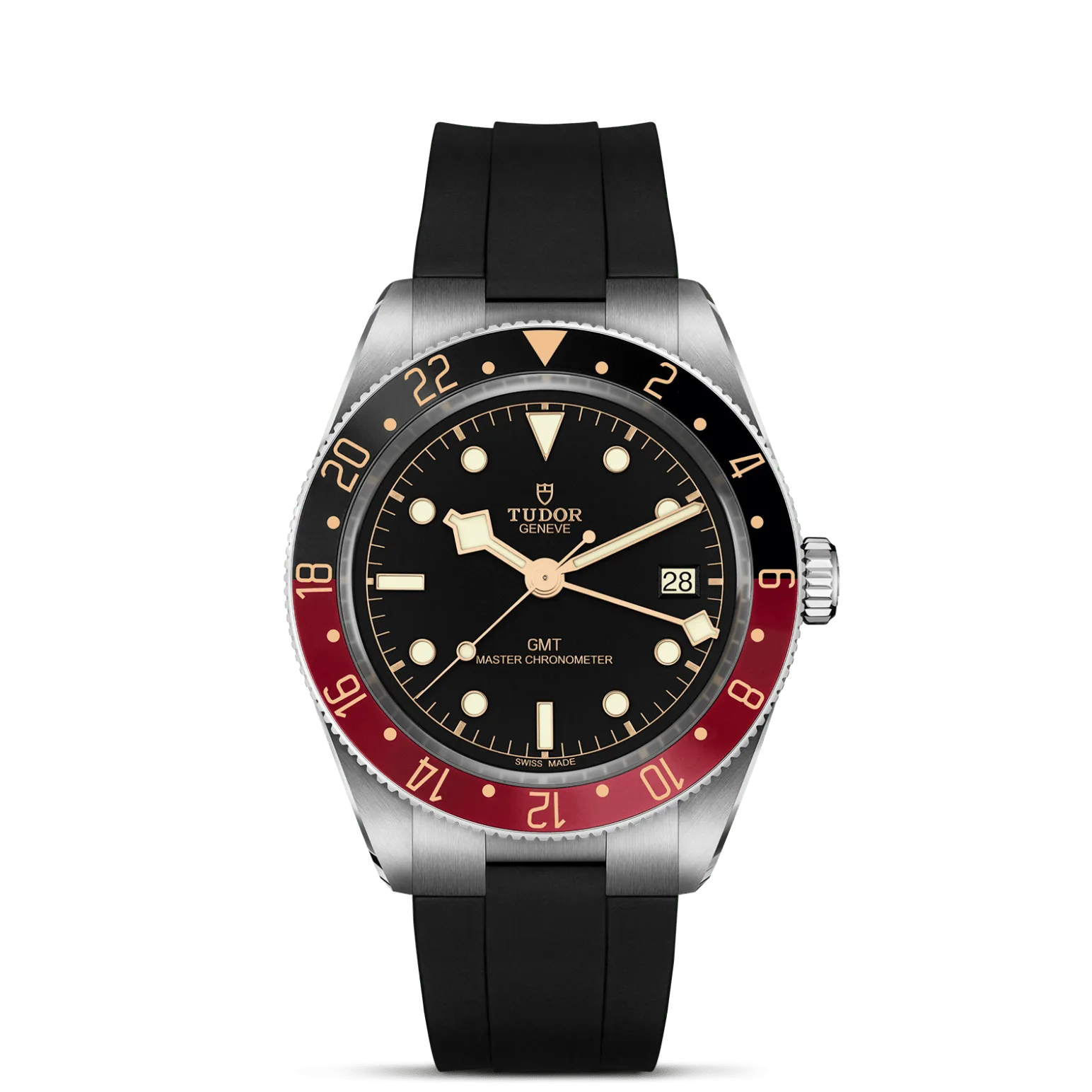 Black Bay 58 GMT, con Dial Black, domed, with gilt applied hour markersy Bisel 24-hour bidirectional rotatable bezel in stainless steel with black and burgundy anodised aluminium insert