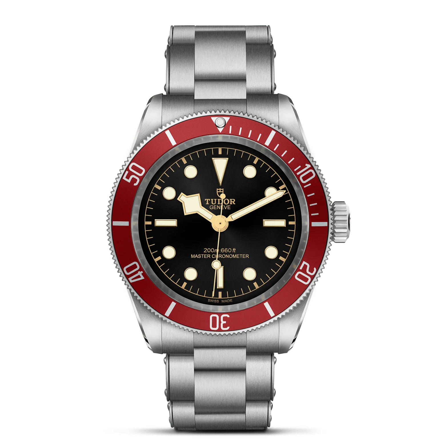 Black Bay, con Dial Black, domedy Bisel 60-minute unidirectional bezel in stainless steel with burgundy disc aluminium insert