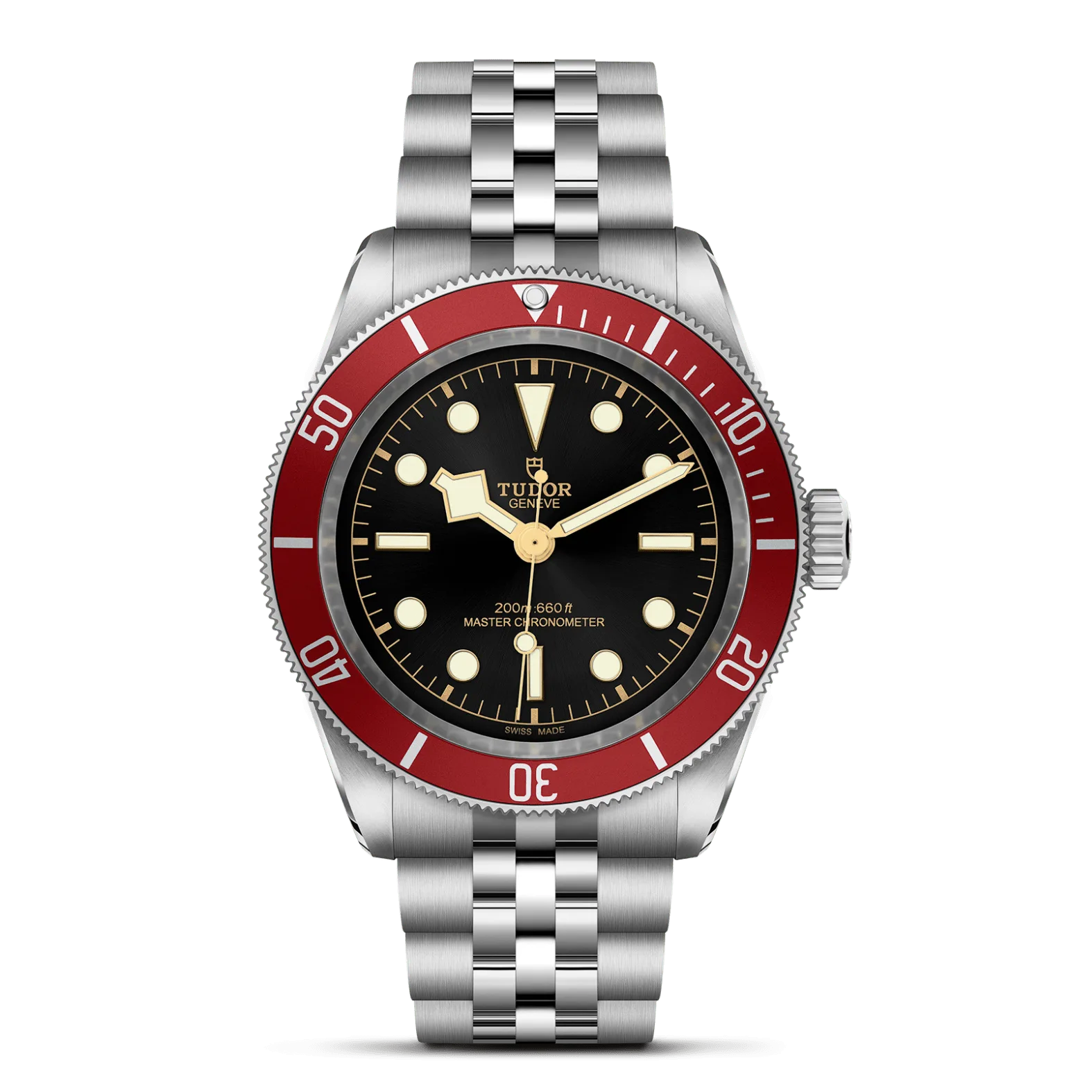 Black Bay, con Dial Black, domedy Bisel 60-minute unidirectional bezel in stainless steel with burgundy disc aluminium insert