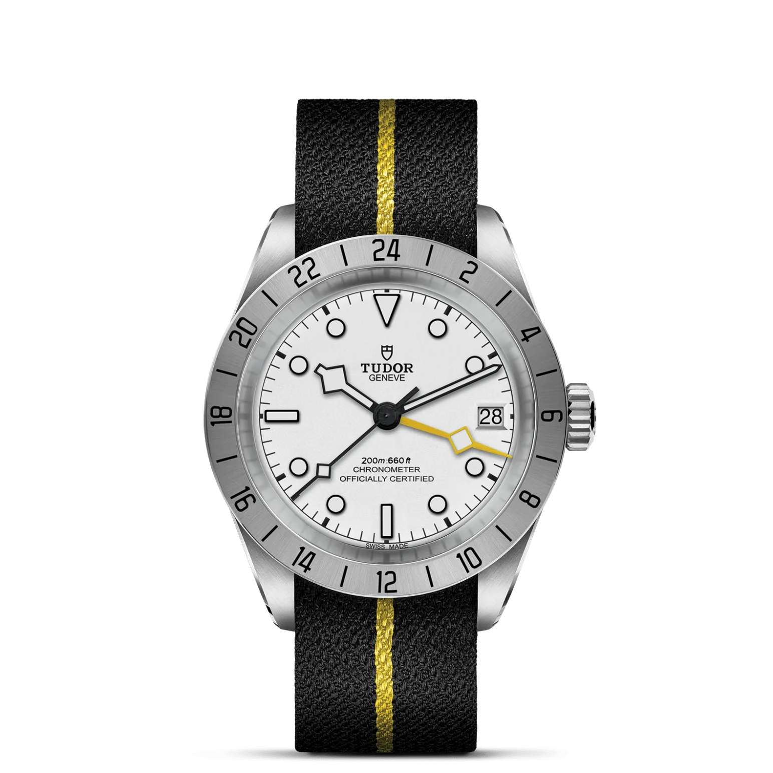 Black Bay Pro, con Dial Opaline, domedy Bisel 24-hour graduated fixed bezel in satin-brushed steel