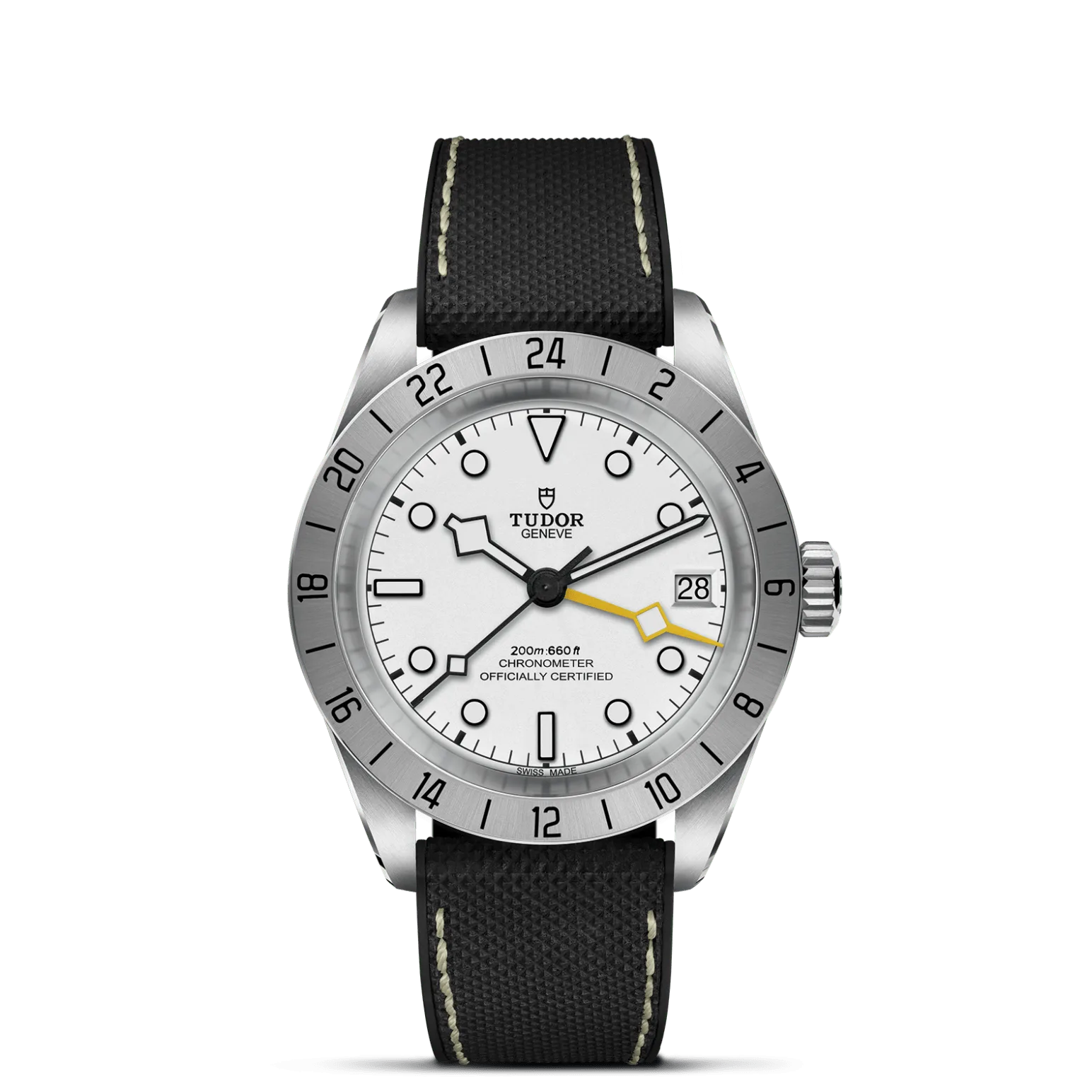 Black Bay Pro, con Dial Opaline, domedy Bisel 24-hour graduated fixed bezel in satin-brushed steel