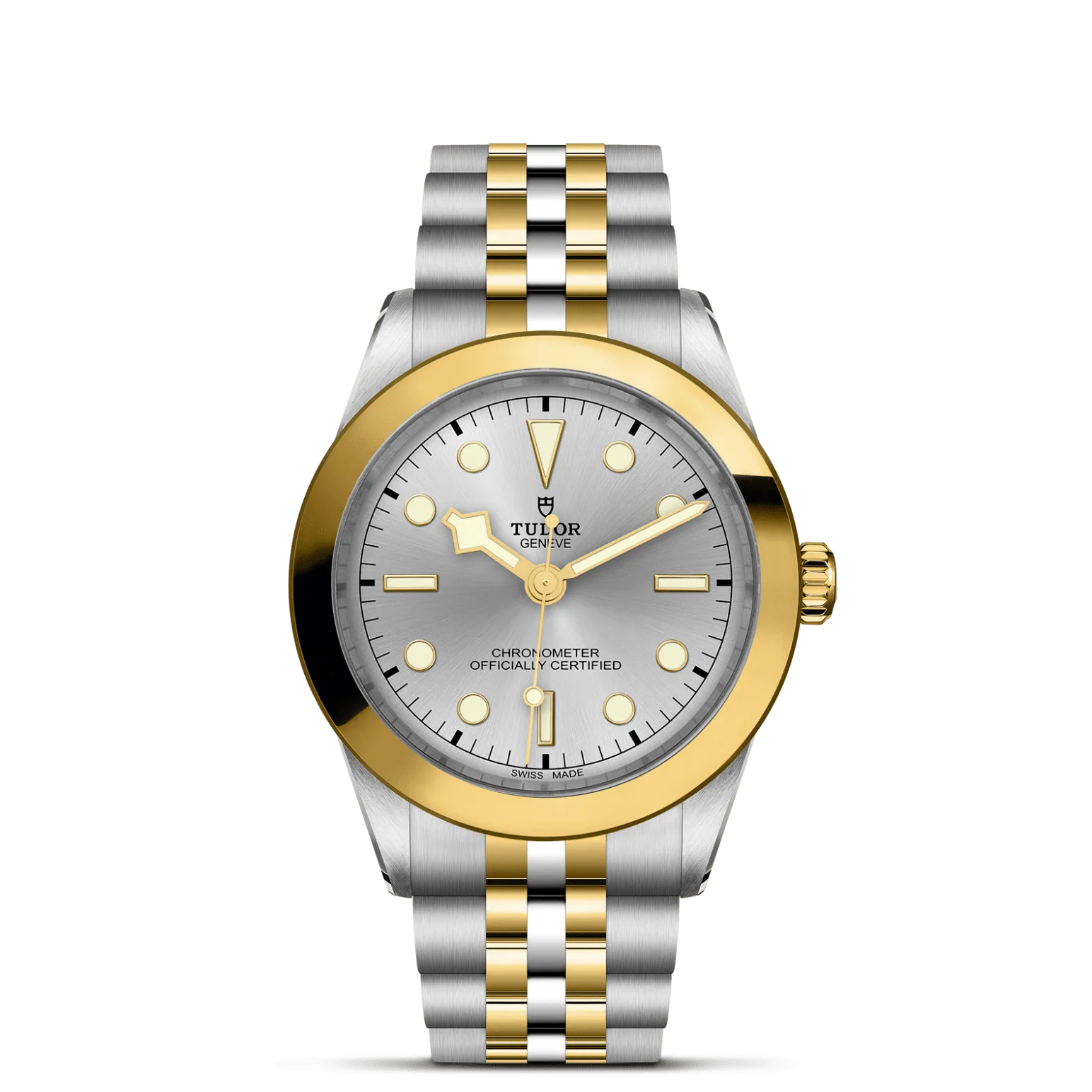 Black Bay One 39 S&G, con Dial Silvery Bisel Fixed bezel in steel covered by a 0.3mm yellow gold cap