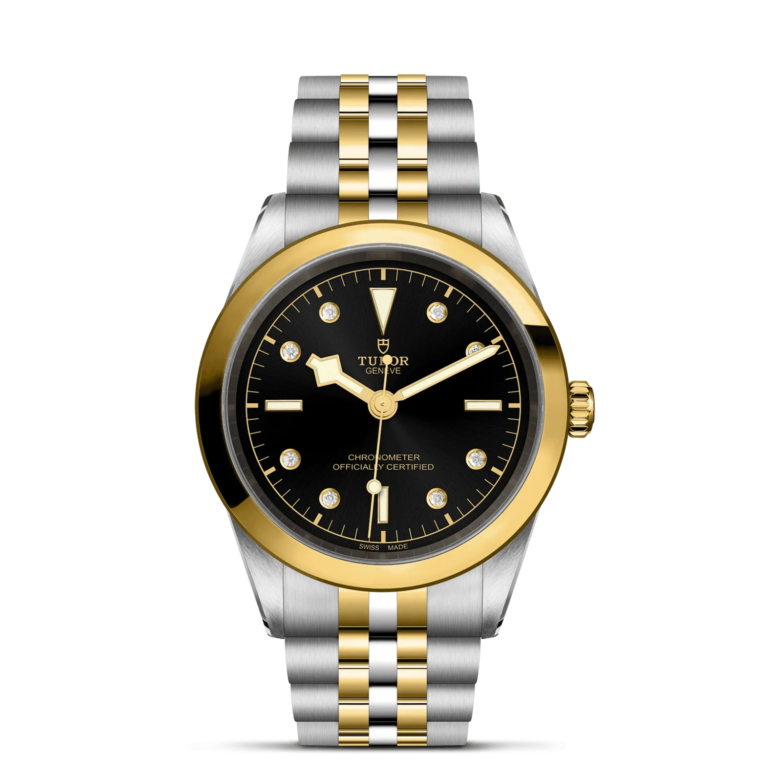 Black Bay One 41 S&G, con Dial Black with diamond hour markersy Bisel Fixed bezel in steel covered by a 0.3mm yellow gold cap