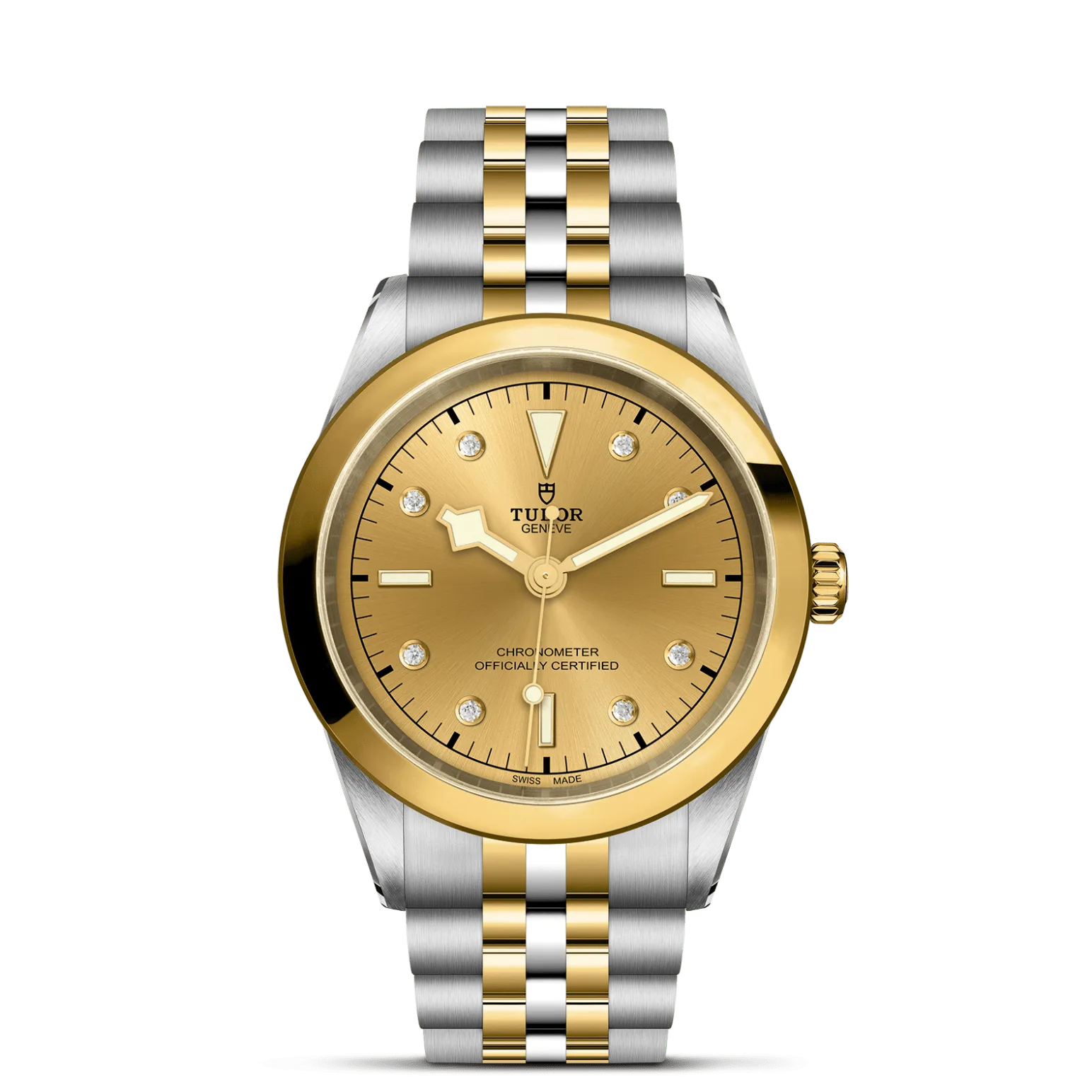 Black Bay One 41 S&G, con Dial Champagne-colour with diamond hour markersy Bisel Fixed bezel in steel covered by a 0.3mm yellow gold cap