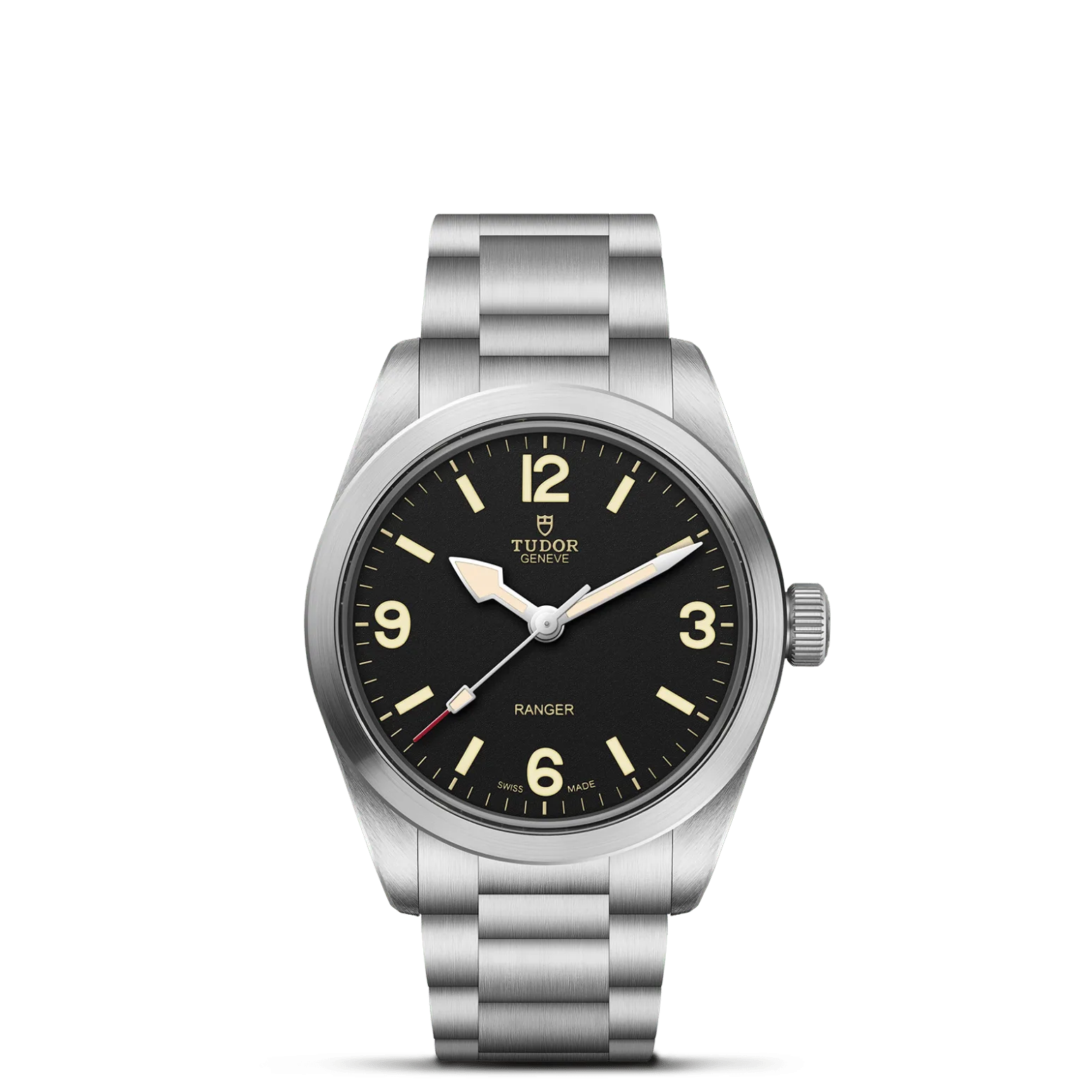 Ranger, con Dial Black, domedy Bisel Smooth satin-brushed steel