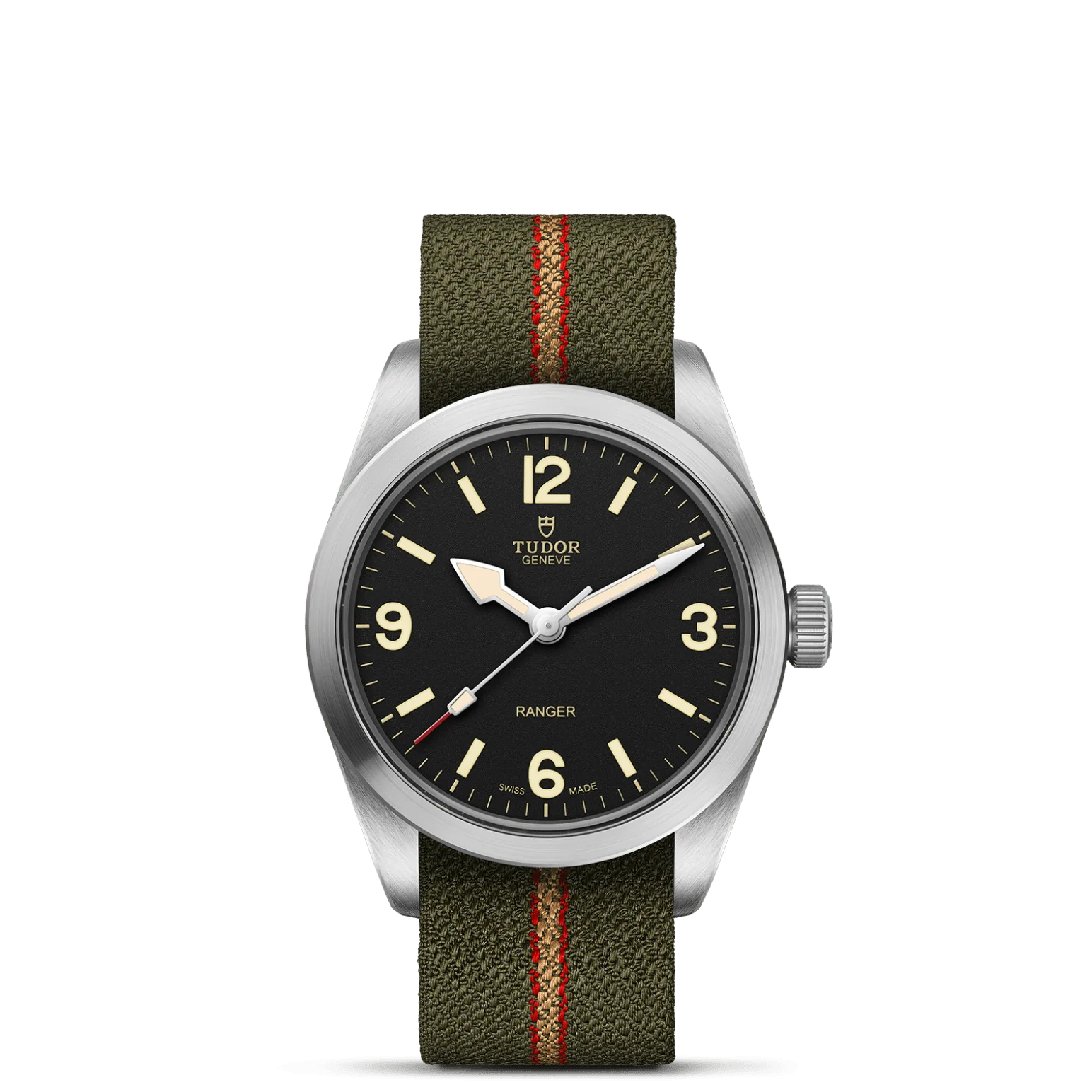 Ranger, con Dial Black, domedy Bisel Smooth satin-brushed steel