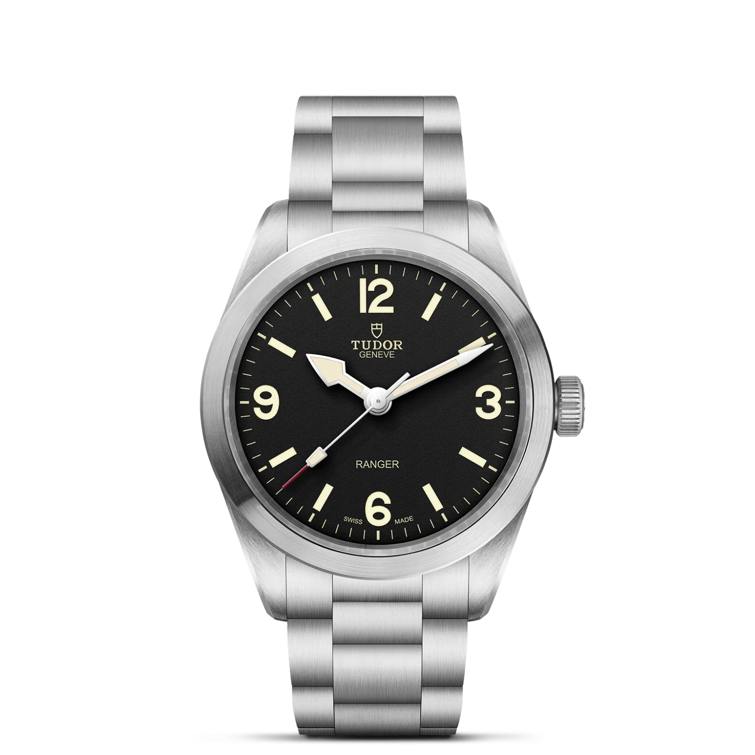 Ranger, con Dial Black, domedy Bisel Smooth satin-brushed steel