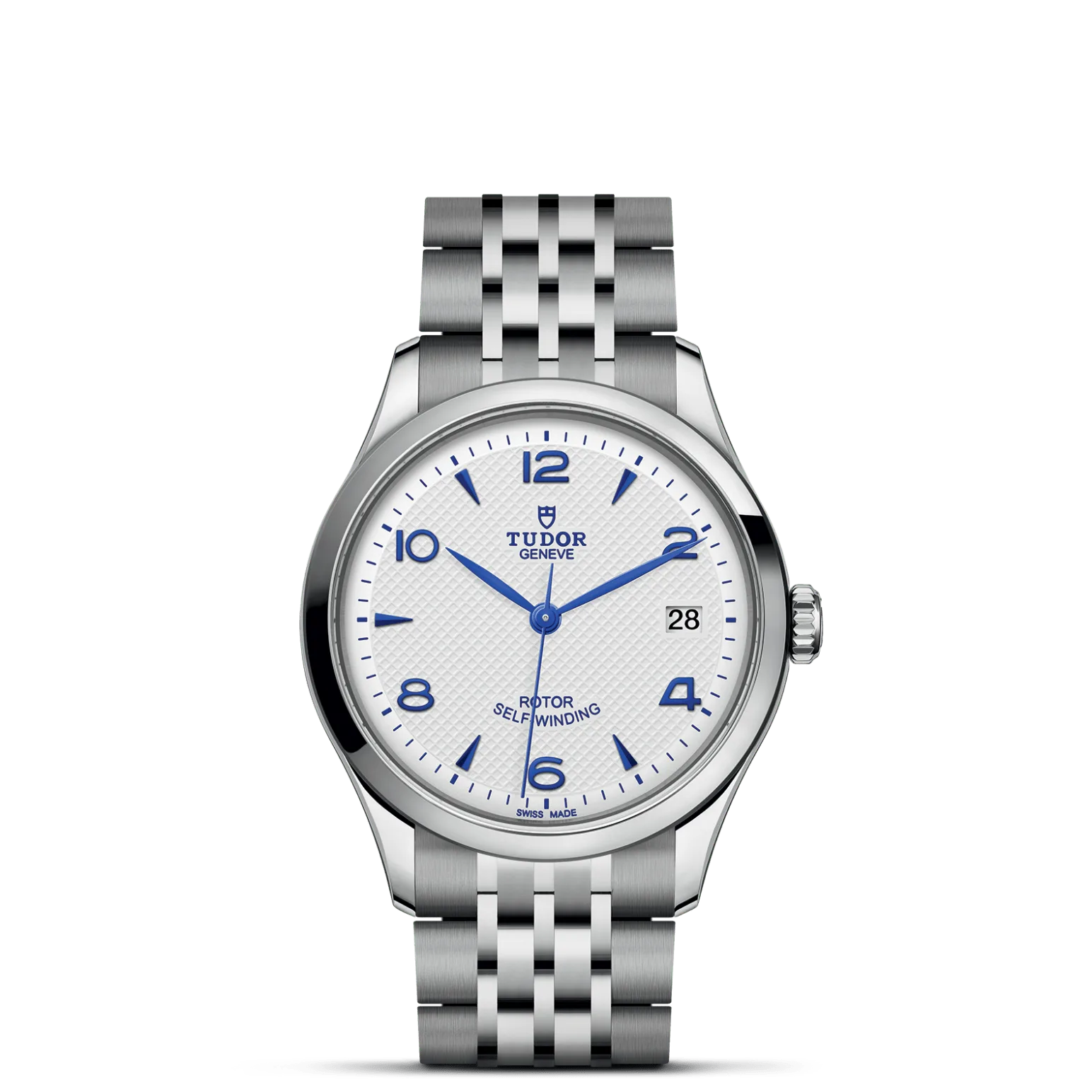 TUDOR 1926, con Dial Opaline, embossed decoration, domedy Bisel Smooth steel bezel with polished finish