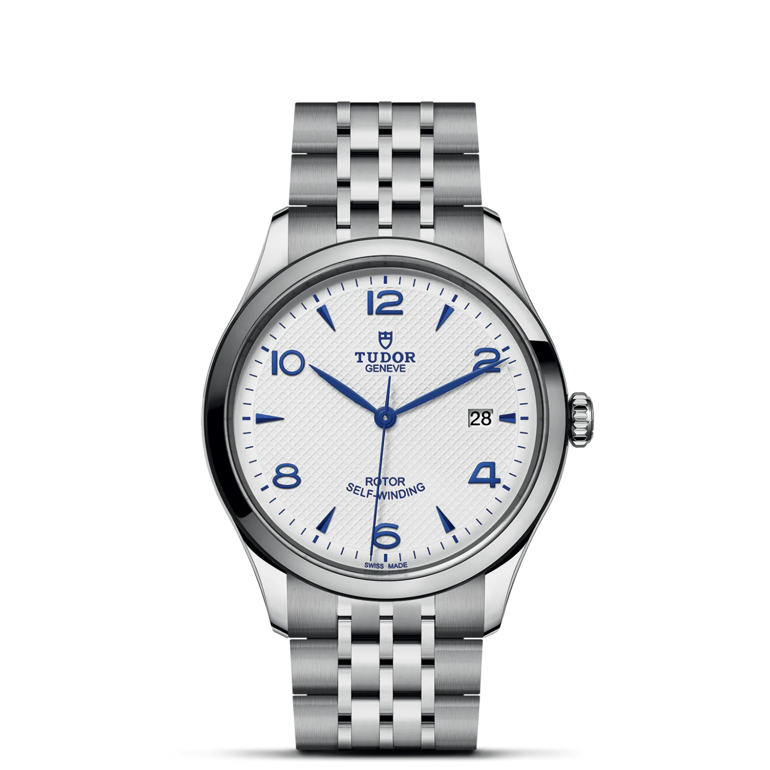 TUDOR 1926, con Dial Opaline, embossed decoration, domedy Bisel Smooth steel bezel with polished finish