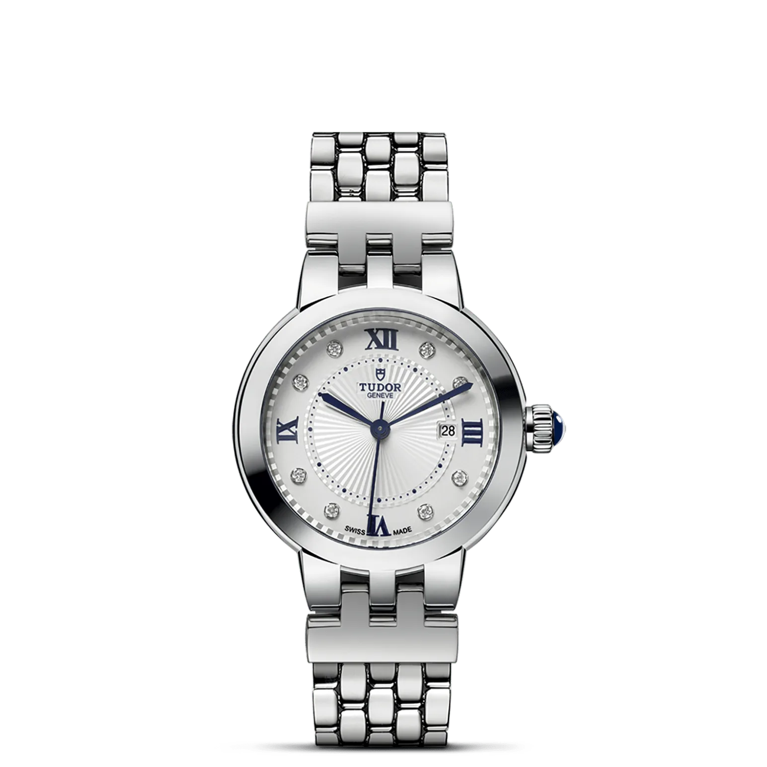 Clair de Rose, con Dial Opalina con 8 diamantesy Bisel Bisel liso de acero, acabado pulido