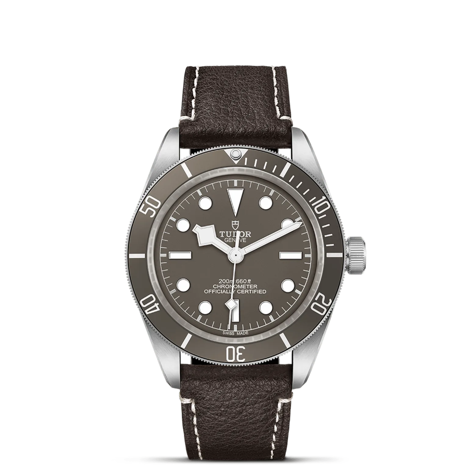 Black Bay 58 925, con Dial Gris topo, abombaday Bisel Bisel giratorio unidireccional de plata 925 con disco de aluminio anodizado gris topo con graduación de 60 minutos y marcas y números bañados de plata