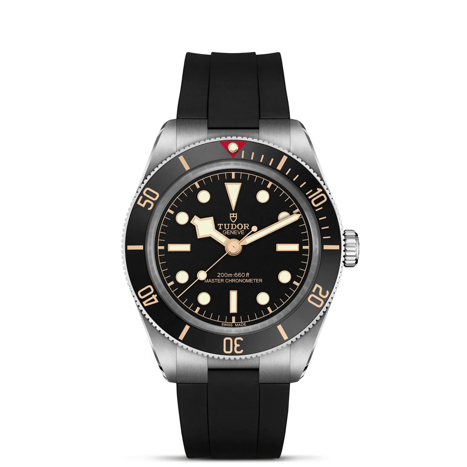 Black Bay 58, con Dial Negra mate, abombada, con marcadores de la hora con apliquesy Bisel Bisel giratorio unidireccional de acero inoxidable con disco de aluminio anodizado