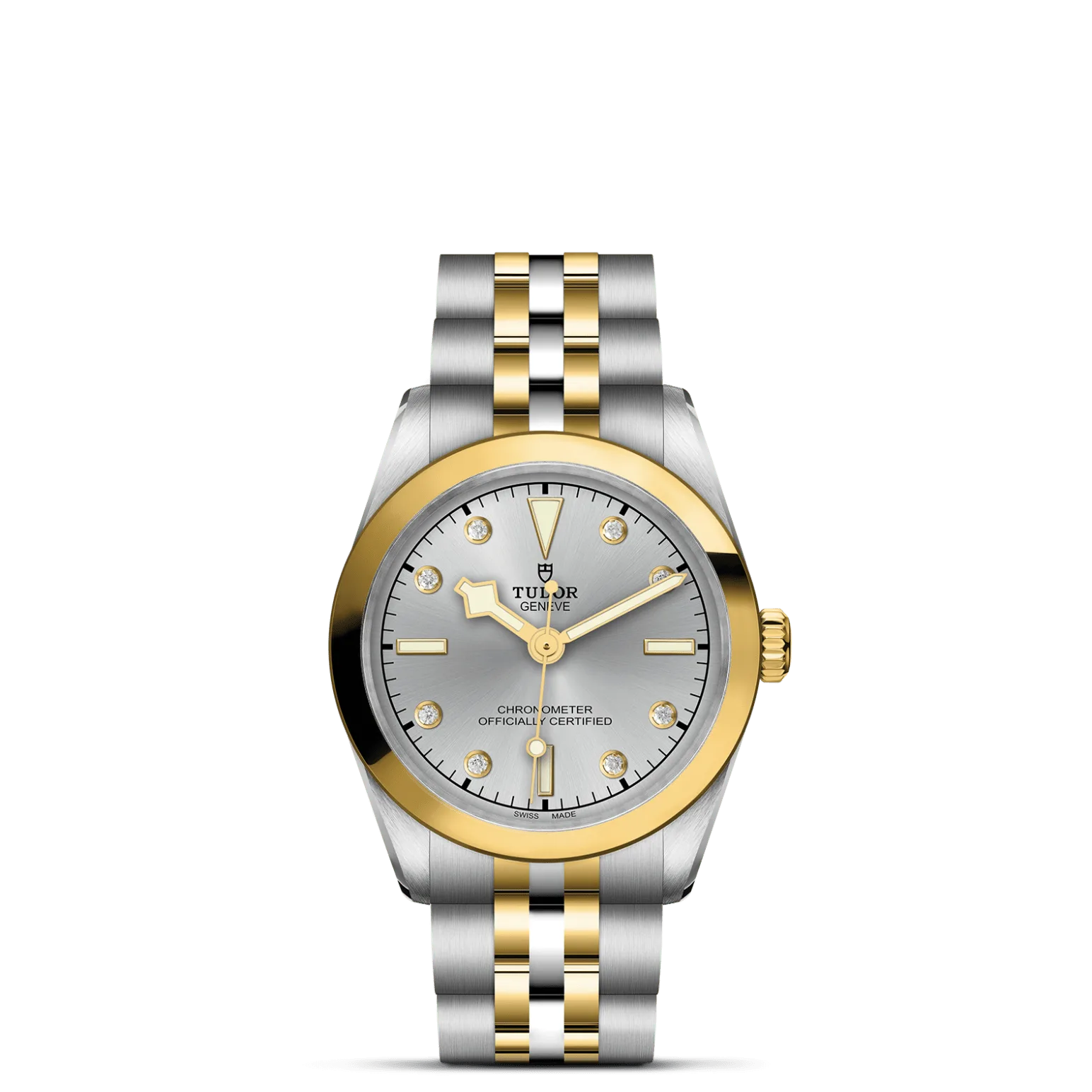 Black Bay One 31 S&G, con Dial Plateada con marcadores de la hora engastadosy Bisel Bisel fijo de oro amarillo macizo