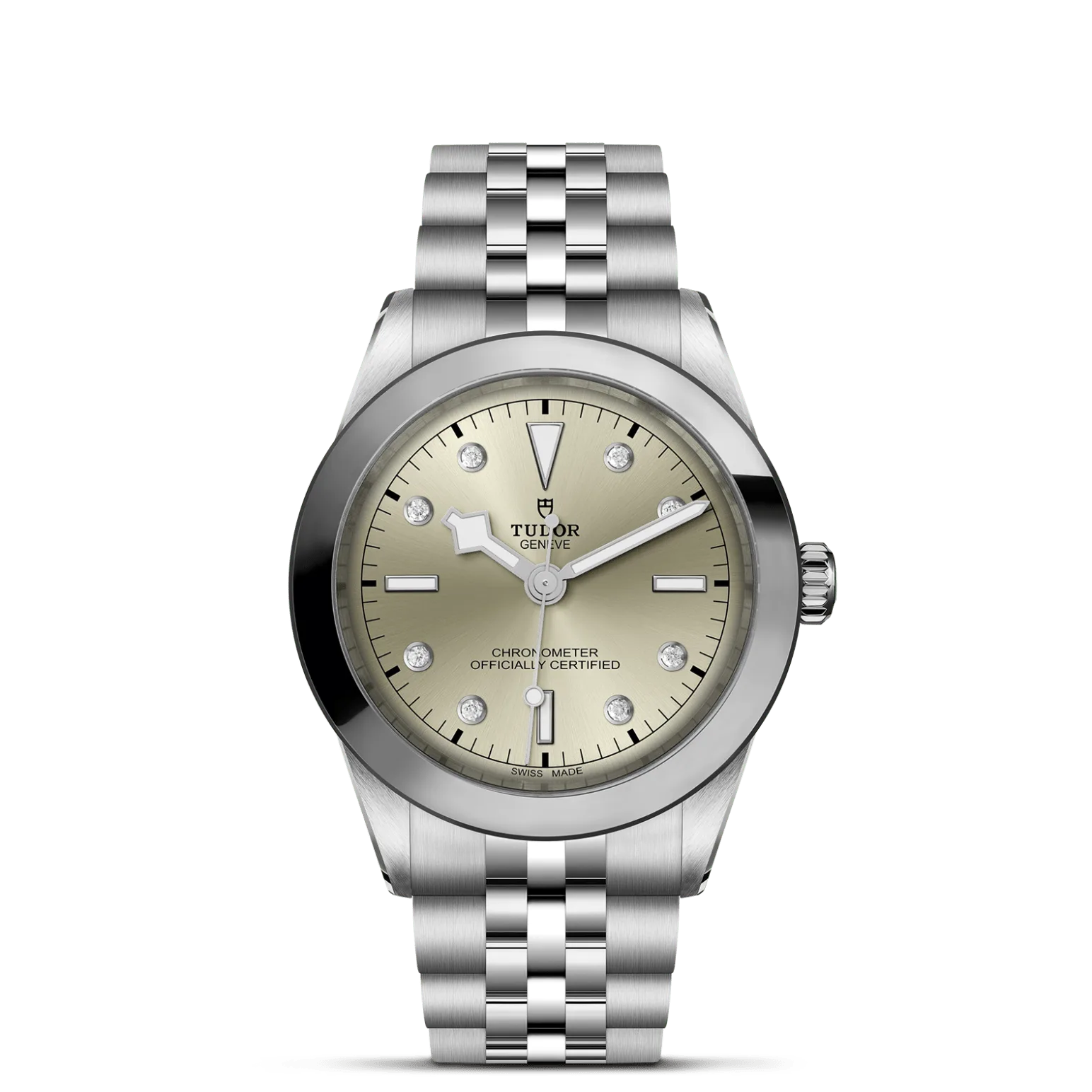 Black Bay One 39, con Dial Color champán claro con 8 diamantesy Bisel Bisel de acero inoxidable, acabado pulido y satinado
