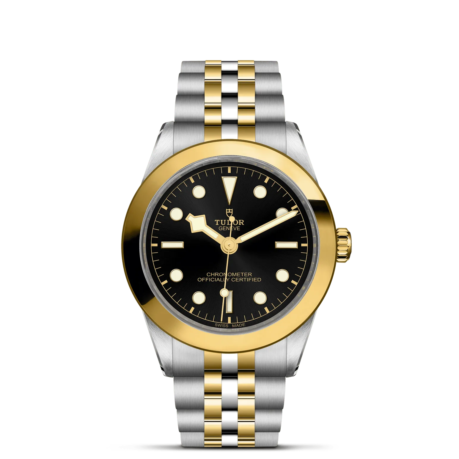 Black Bay One 39 S&G, con Dial Negray Bisel Bisel fijo de acero recubierto de 0,3 mm de oro amarillo