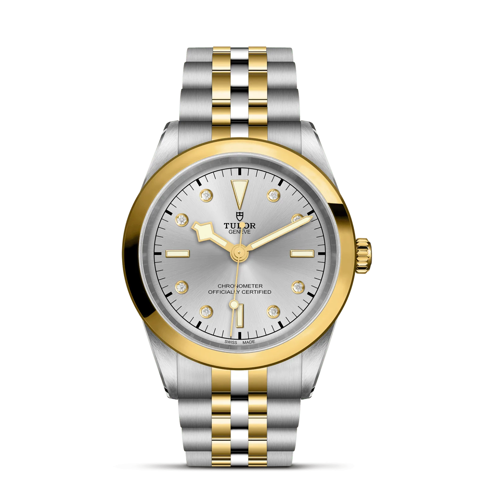 Black Bay One 41 S&G, con Dial Plateada con marcadores de la hora engastadosy Bisel Bisel fijo de acero recubierto de 0,3 mm de oro amarillo